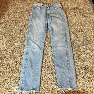 BDG Urban Outfitters High Rise Skinny Jean Light Wash Distressed Hem‎ Size 26